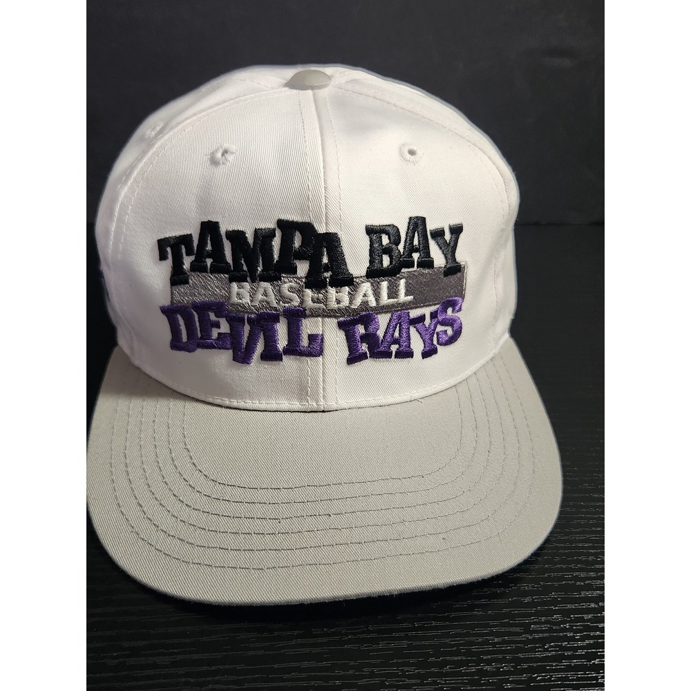 vintage ANNCO Tampa Bay Devil Rays Baseball Hat Cap Snapback White Grey bill MLB